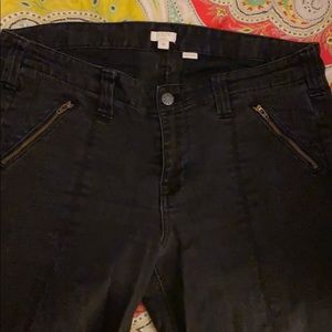 J. Crew moto style black jeans